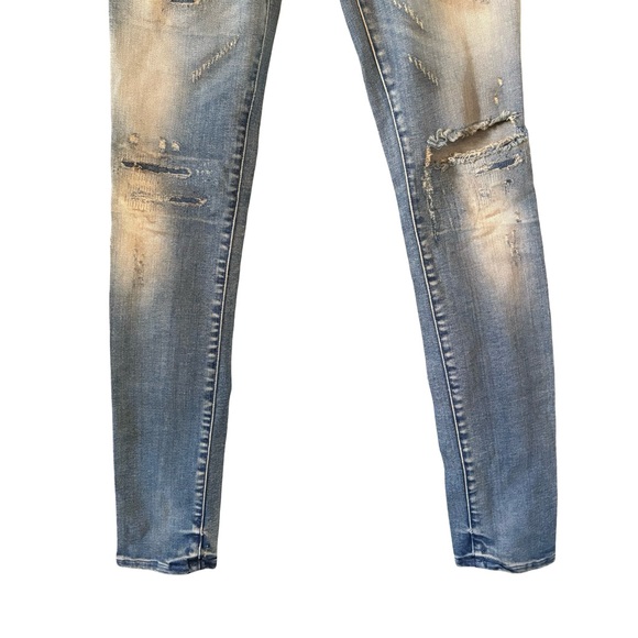 Diesel Grupee Super Slim Skinny Lo-Rise Jean Distressed Made Italy, Sz 26 - Picture 10 of 16
